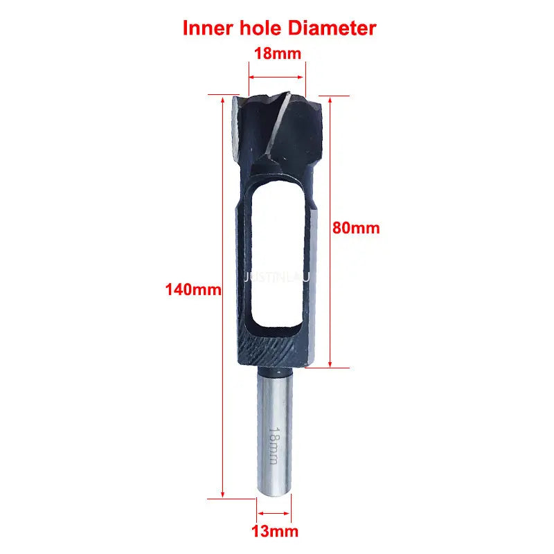 JUSTINLAU Straight And Round Wood Plug Hole Cutter Plug Cutting Drill Take Steel Knife Log Tenon Cork Woodworking Drilling Tools Oasis Select 18mm