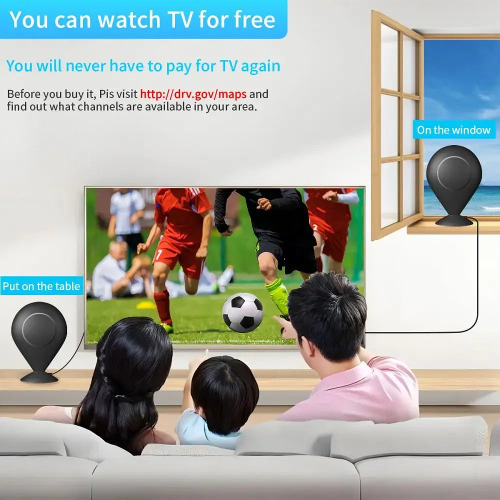 2026 New Digital TV Antenna Booster Signal Amplifier for 50-80 Miles in Europe and America, 4K HD Antenna Oasis Select