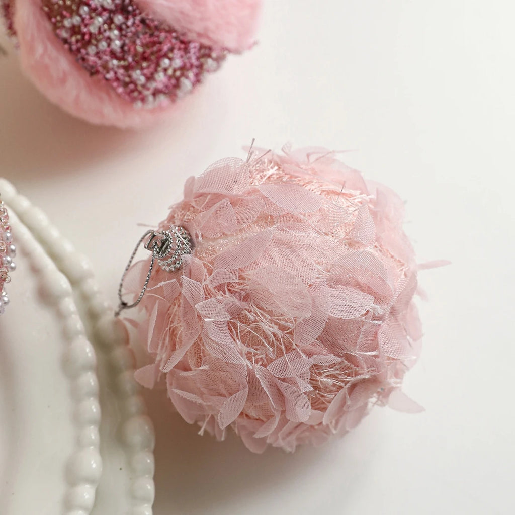 Christmas Tree Ornament Unique Pink Fluffy Christmas Ball Christmas Ball Decoration Modern Holiday Ornament For Festive Holiday Oasis Select