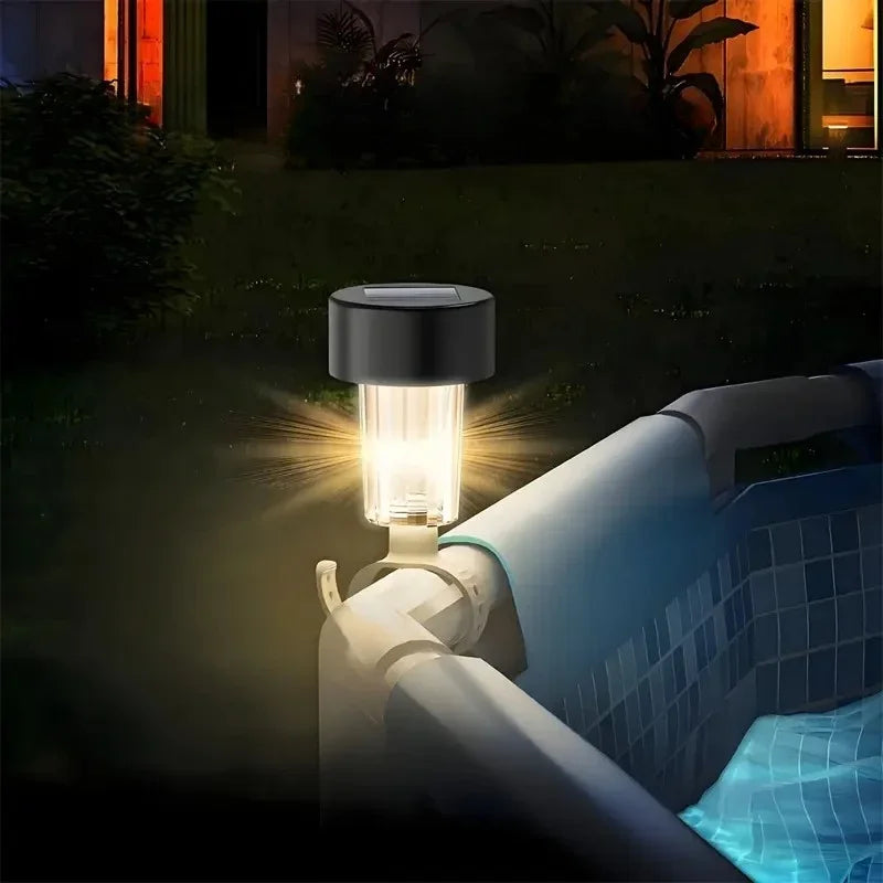 1-10PC Solar Pool Light Hanging LED Cylinder Lamp for Above Ground Pool Outdoor Garden Decoration Waterproof Warm White IP44 Use Oasis Select