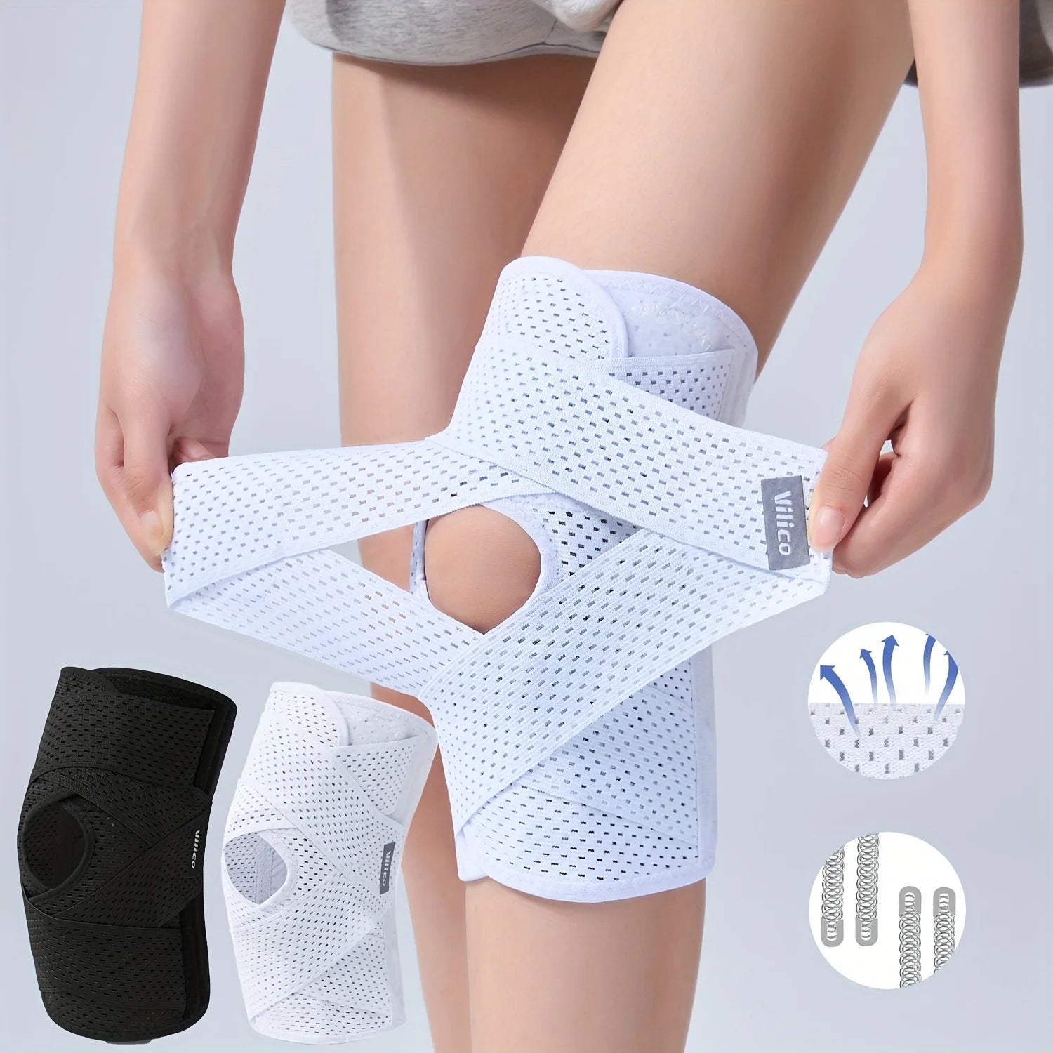 Elastic Strap Sports Knee Pads for Both Men and Women, Fitness Basketball Knee Pads Support Suitable for Various Outdoor Sports Oasis Select