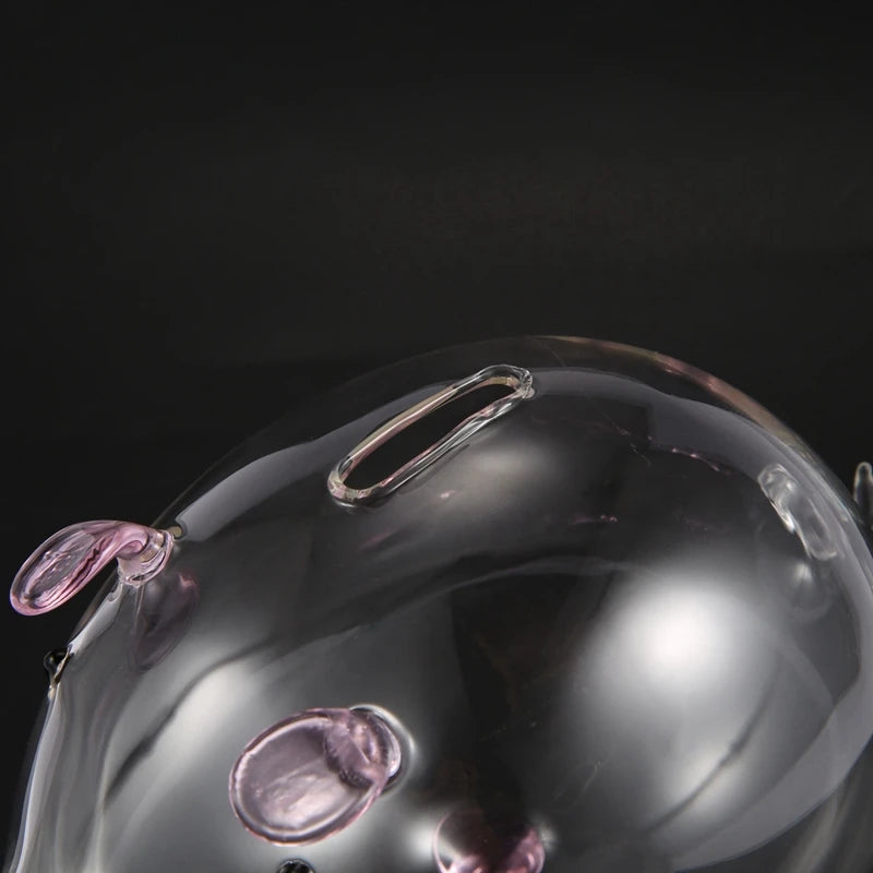 2X Pig Piggy Bank Money Boxes Coin Saving Box Cute Transparent Glass Souvenir Birthday Gift For Children Kids-Pink Oasis Select