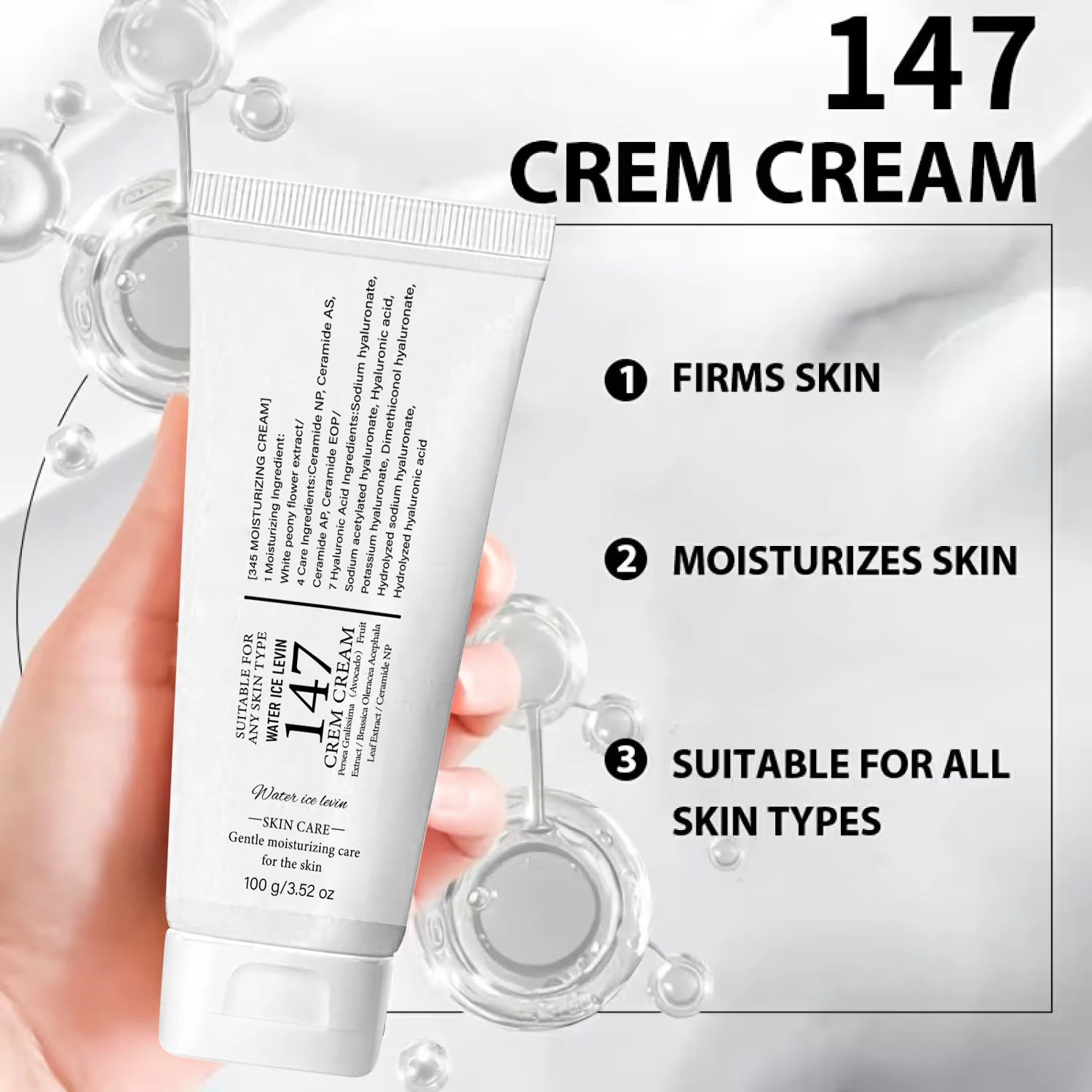 147 Moisturizing & Firming Face Cream – Hyaluronic Acid & Aloe Face Moisturizer Cream Oasis Select