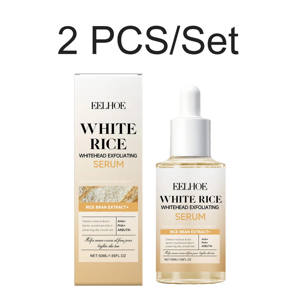 Rice Exfoliating Serum AHA PHA Arbutin Gentle Exfoliation Brightening Smooth Skin Pore Care Dead Skin Remover Daily Use 50ml Oasis Select 2 PCS