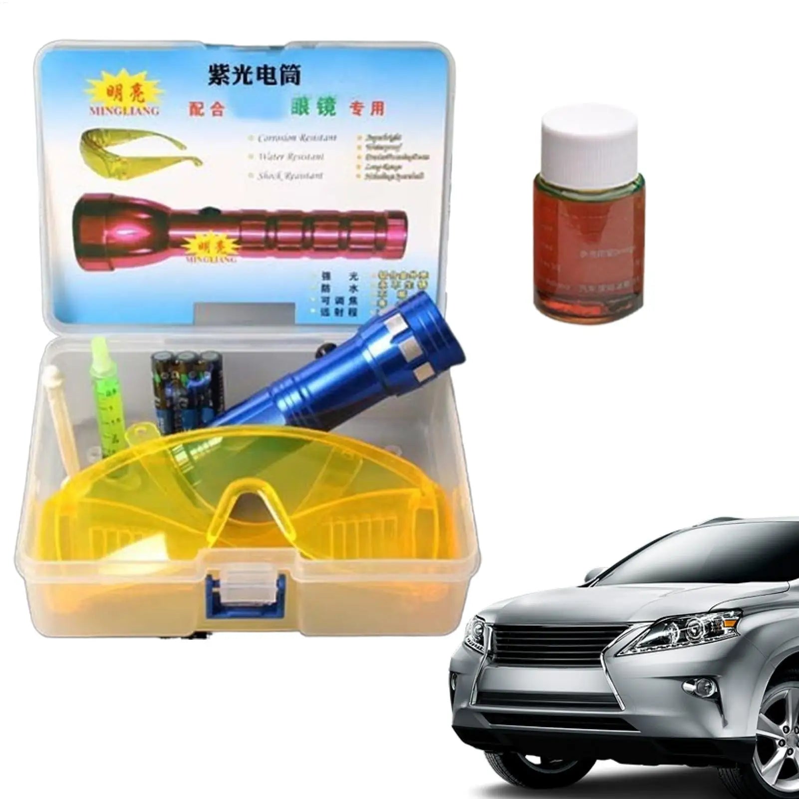 Car AC Leak Detector Kit Refrigerant Leak Test Detection Tool Kit Leakage Tester Light Professional Versatile Car repair Tool Oasis Select