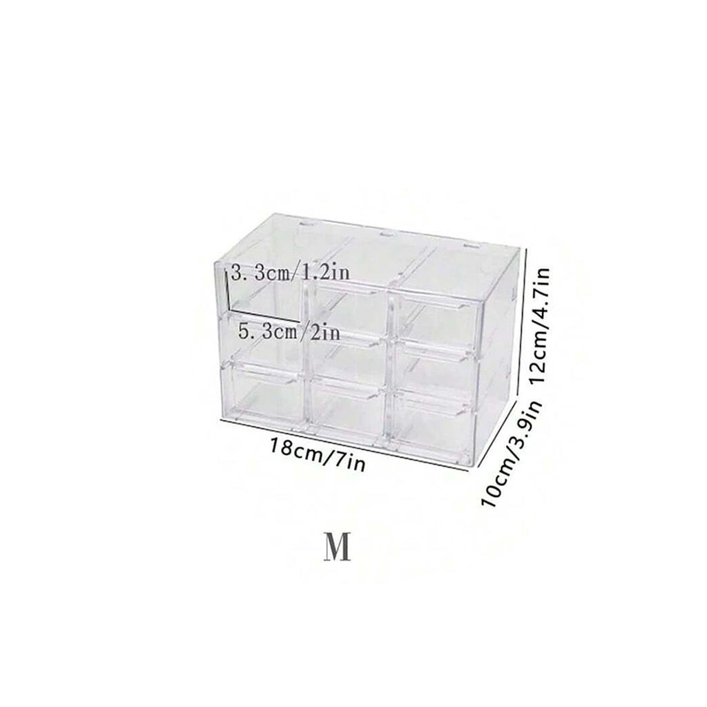 Acrylic Large Capacity Drawer Transparent Divided Beaded Storage Box DIY Handmade Jewelry Display Box Oasis Select M-9grids