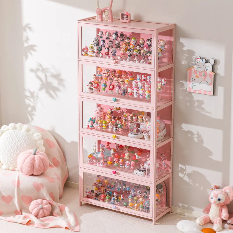 Display cabinet Household blind box ornament Pain cabinet decoration Dust-proof glass display stand Living room model cabinet Oasis Select