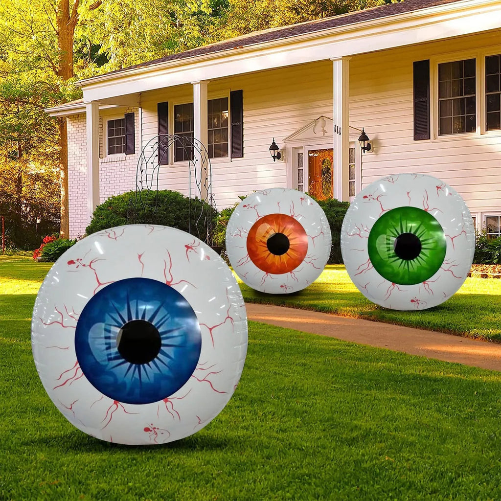 55CM/22Inch Halloween decoration balloon horror 4D inflatable eyeball Halloween theme eyeball party home decoration horror props Oasis Select