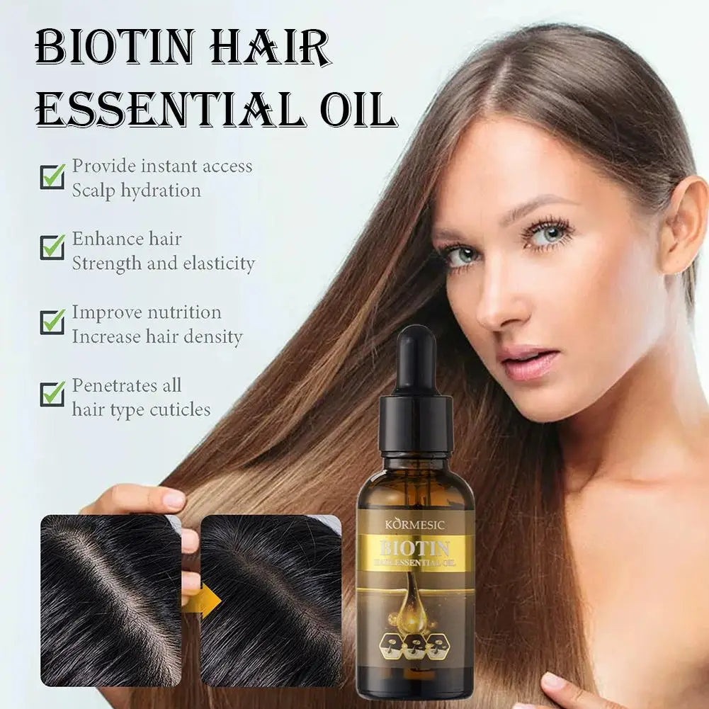 Biotin Hair Care Oil Nourish Scalp Hair Follicle Stabiliz Hair Root Refresh Oil Control Natural Plant Essence Oasis Select