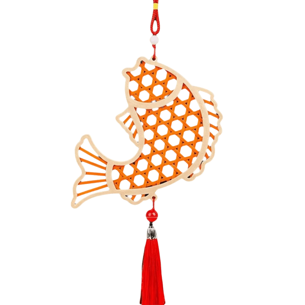Handmade Bamboo Pendant Material Kit Cat Butterfly Zongzi Dragon Boat Festival DIY Kit Handicraft Tassel Hanging Ornaments Oasis Select Koi