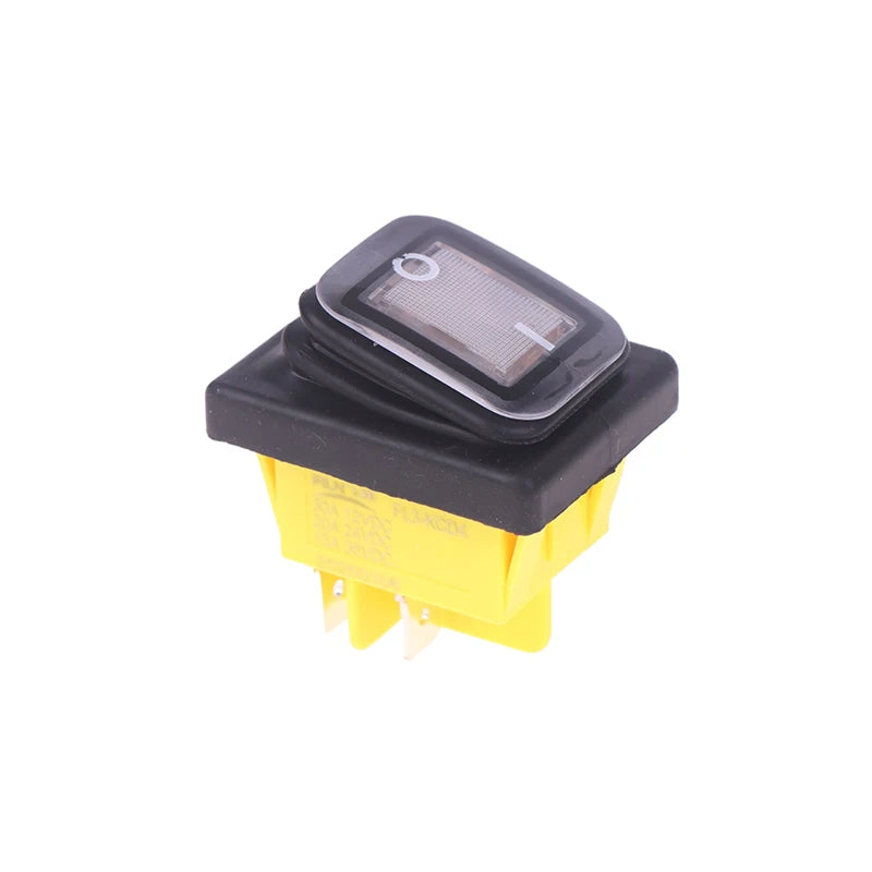 Durable Waterproof DPST Toggle Switch with LED, 4-Pin IP65, 12V/220V 30A for Heavy Duty Auto and Marine Usage. Oasis Select White 12V 30A