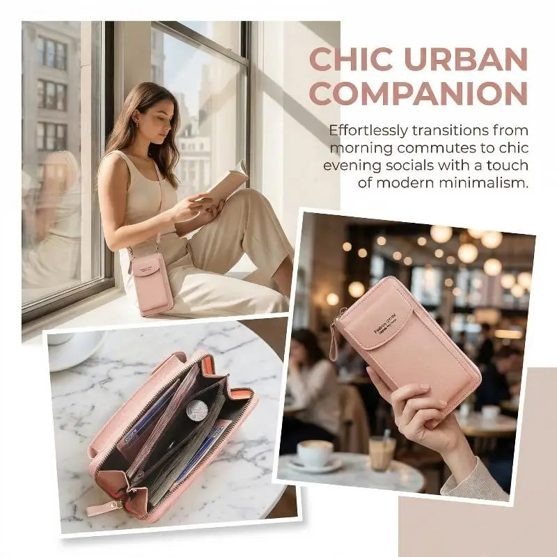 Women's Mini PU Leather Crossbody Bag | Zipper Flap Purse