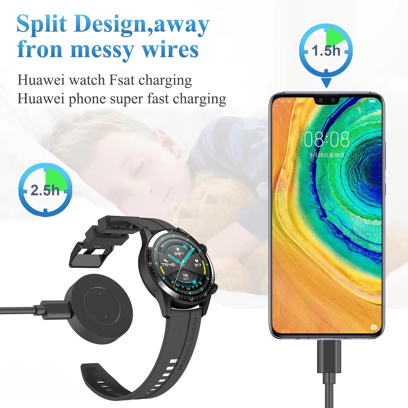 Huawei Watch GT2 GT 2e & Honor Magic Watch 2 Charging Base Smartwatch Charger Oasis Select