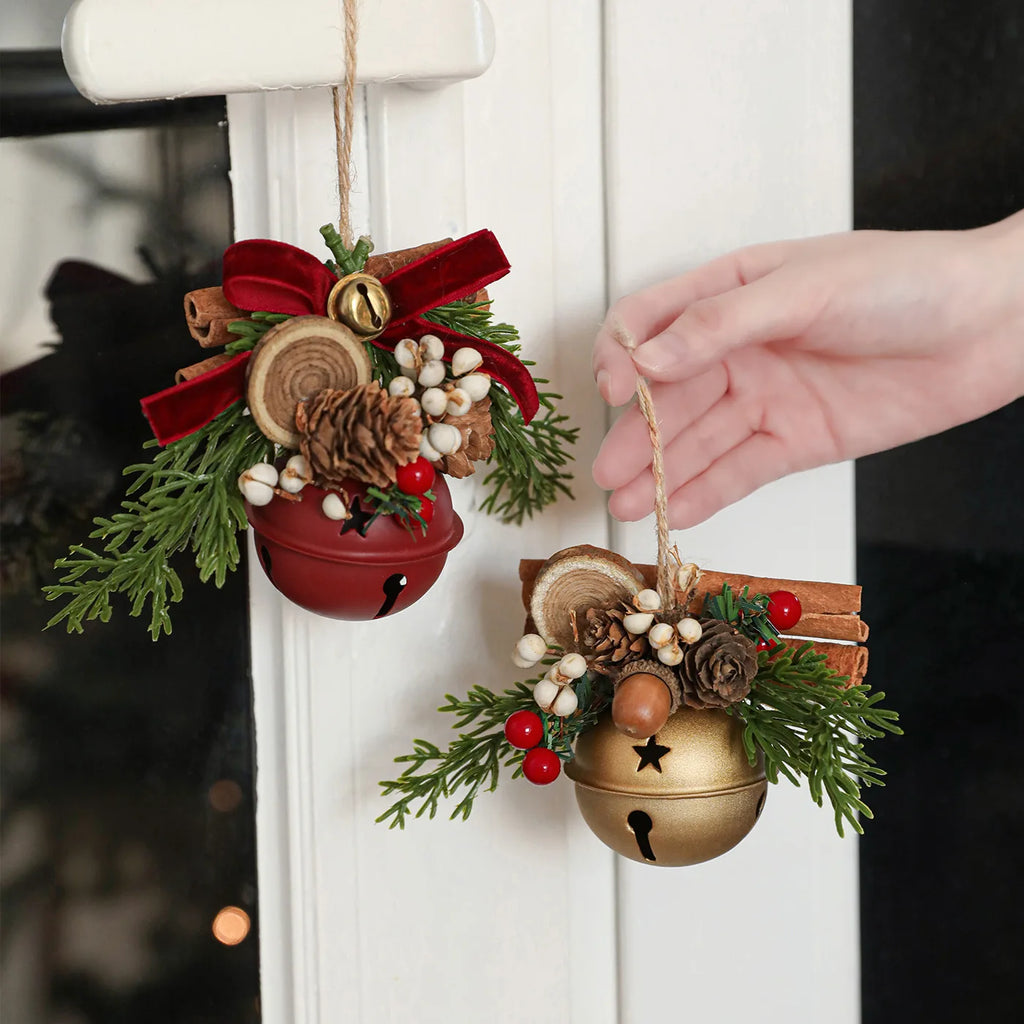 Christmas Bells Antlers Bows Pinecone Bells Mixed Pendants Christmas Tree Window Display Car Hanging Decorations Oasis Select