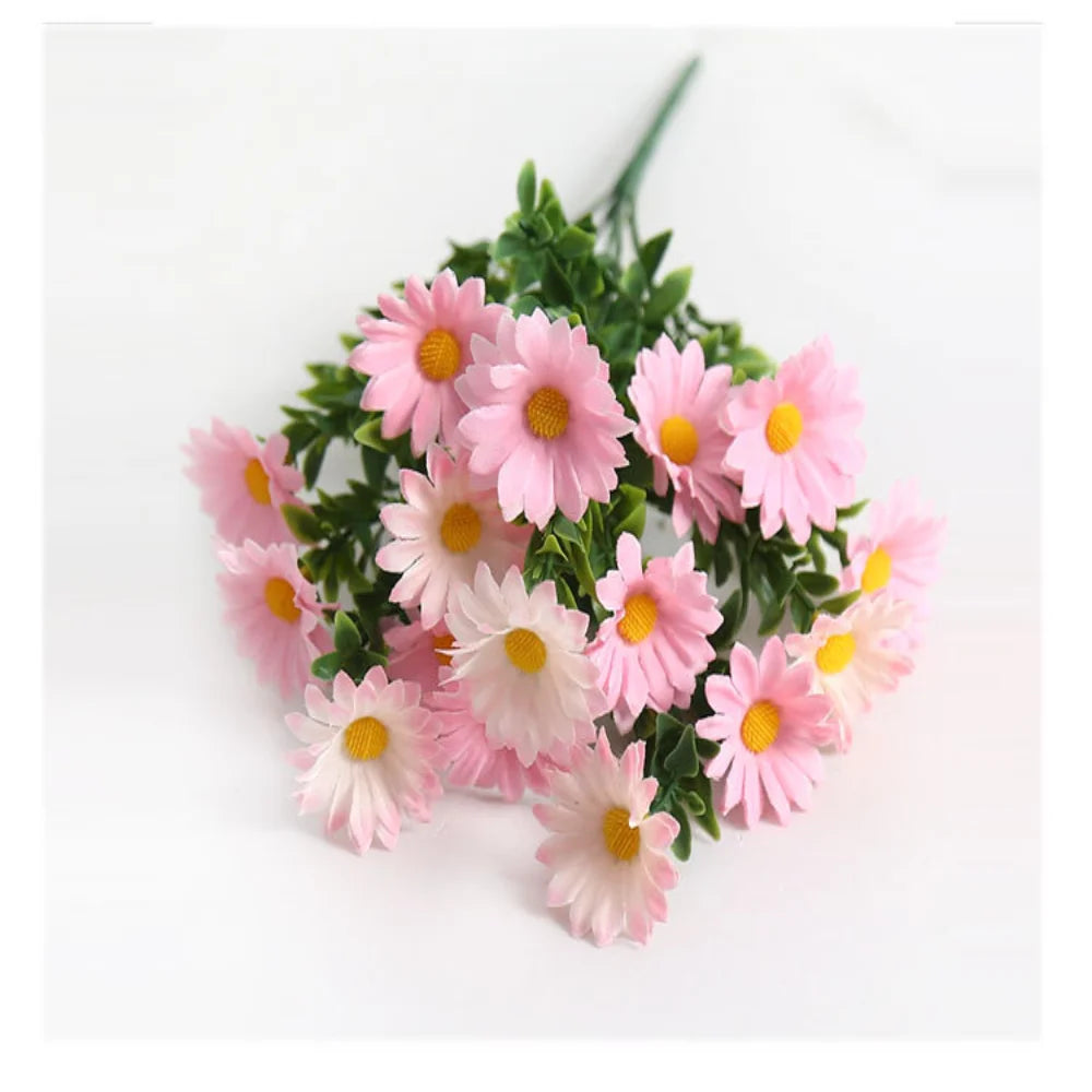 15-Head Faux Silk Daisy Bouquet | Wedding & Home Decor