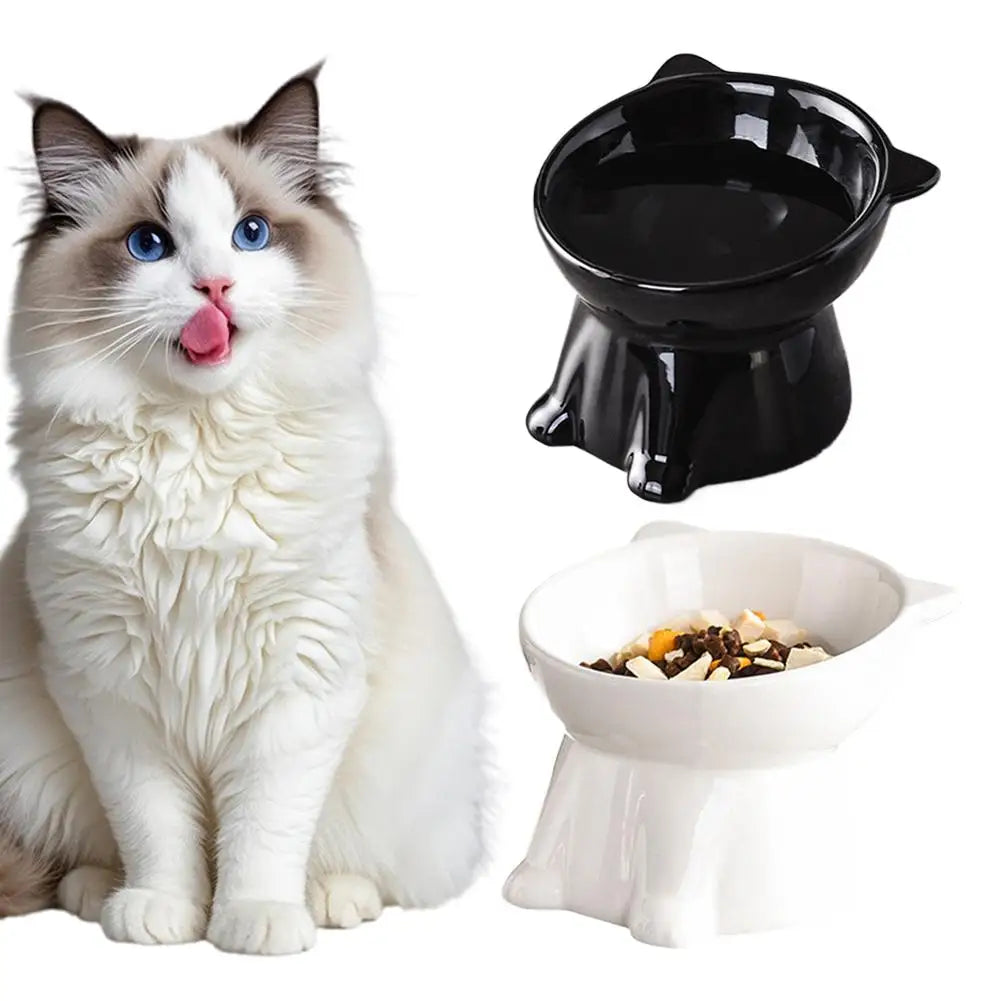 New cat bowl with long ears and high feet bowl with cat and dog neck protection and anti-overturning plastic raised pet bowl Oasis Select