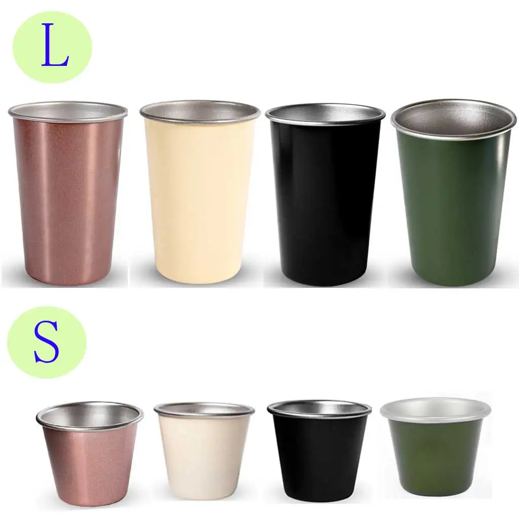 Stainless Steel Cup Stackable Water Cup Picnic Drinkware Traveling Camping Tumbler Outdoor Beer Milk Mug Water Cup Oasis Select