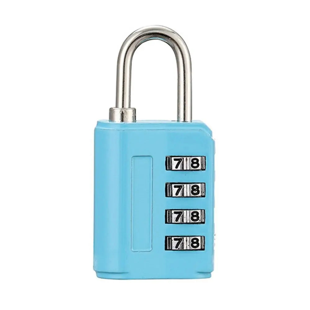 Portable Travel Combination Lock Coded Lock Luggage Padlock 4 Digit Password Lock Dormitory Cabinet Lock Oasis Select Blue