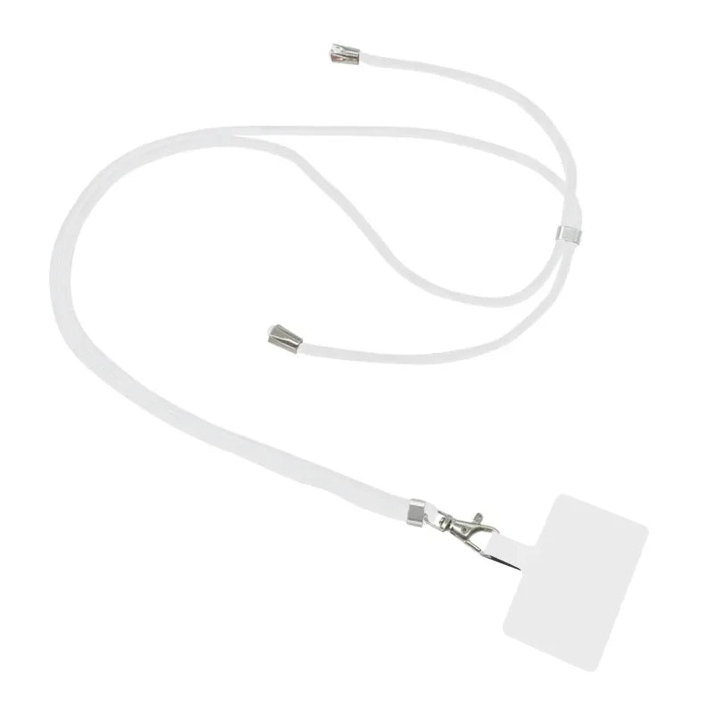 4/2/1Pcs Universal Phone Lanyard With Adjustable Length, Anti-Loss Safety Phone Case With Clip Fastener Oasis Select White PU