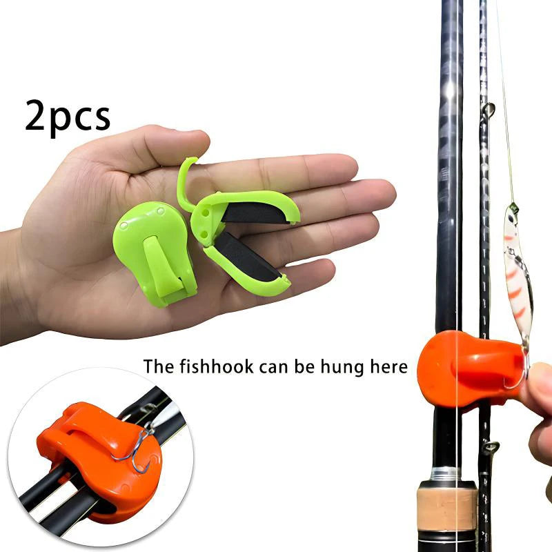 2Pcs Quick-Attach Fishing Rod Clip Tool-Free 1-Hand Holder For Freshwater Rods Storage Racks Secure Grip Tackle Organizer Oasis Select green
