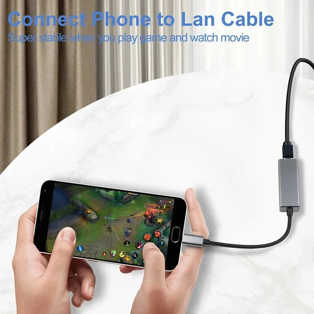 1000Mbps USB Type C Ethernet Adapter RJ45 Network Card for MacBook PC Windows XP 7 Internet Cable Lan USB for Android Oasis Select