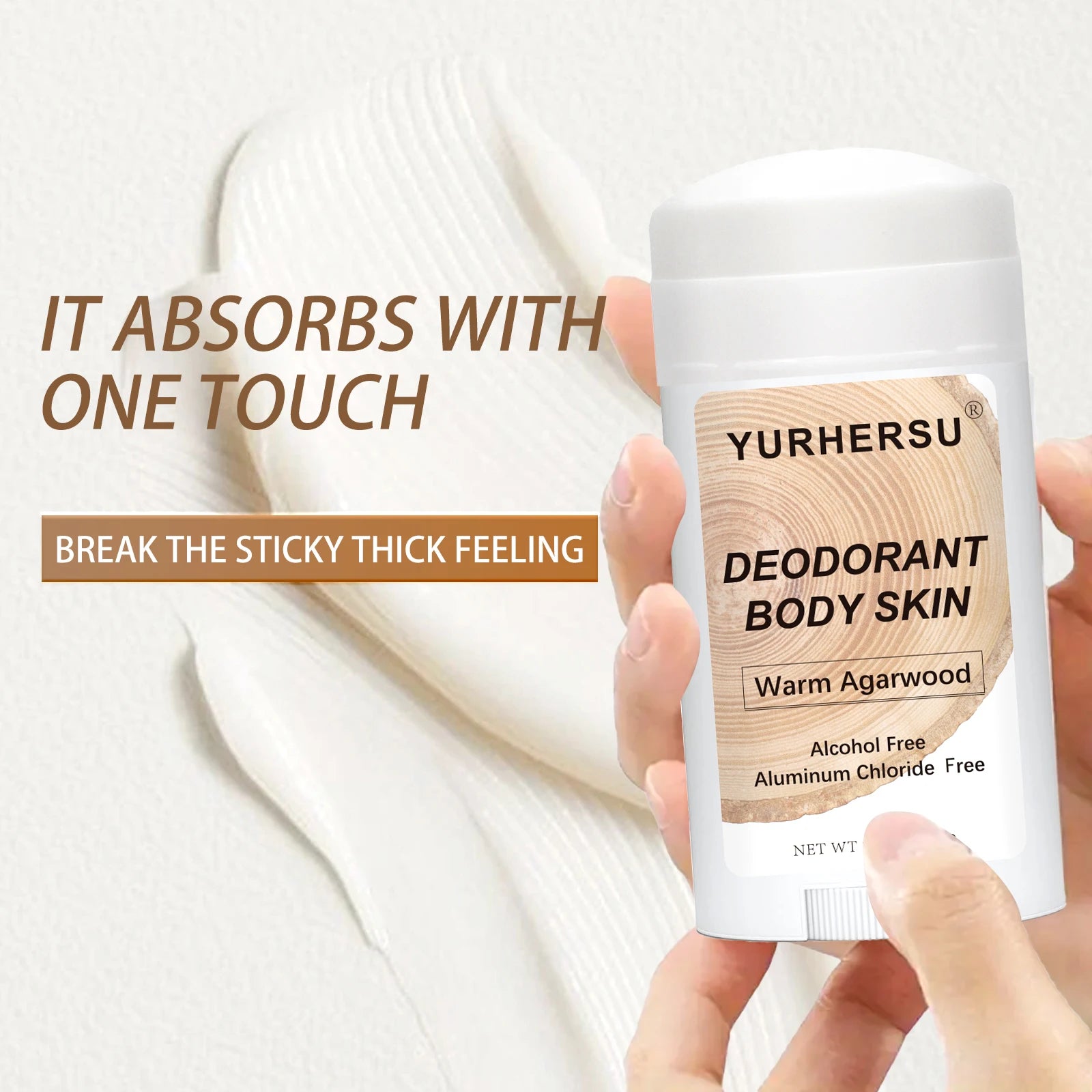 YURHERSU Agarwood Deodorant Stick – Natural Unisex Body Care Deodorant Stick Oasis Select