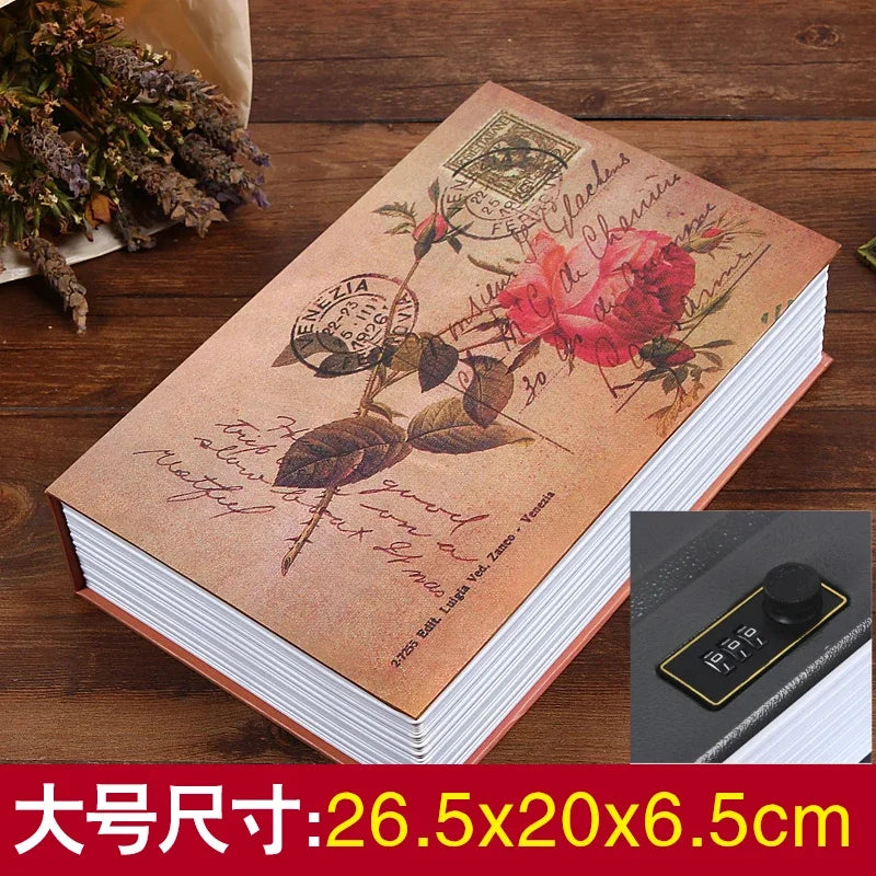 Simulation Book Coin Bank Paper Money Password Box Children Safe Book Storage Box Desktop Storage Box Oasis Select password 5