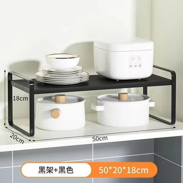 Countertop Kitchen Storage Rack – Layered Cabinet Organizer