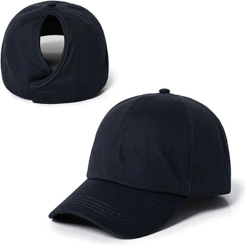Autumn and winter baseball cap, ponytail cap, lined with double-layer hair care cap, sports cap, rear opening buckle style outdo Oasis Select