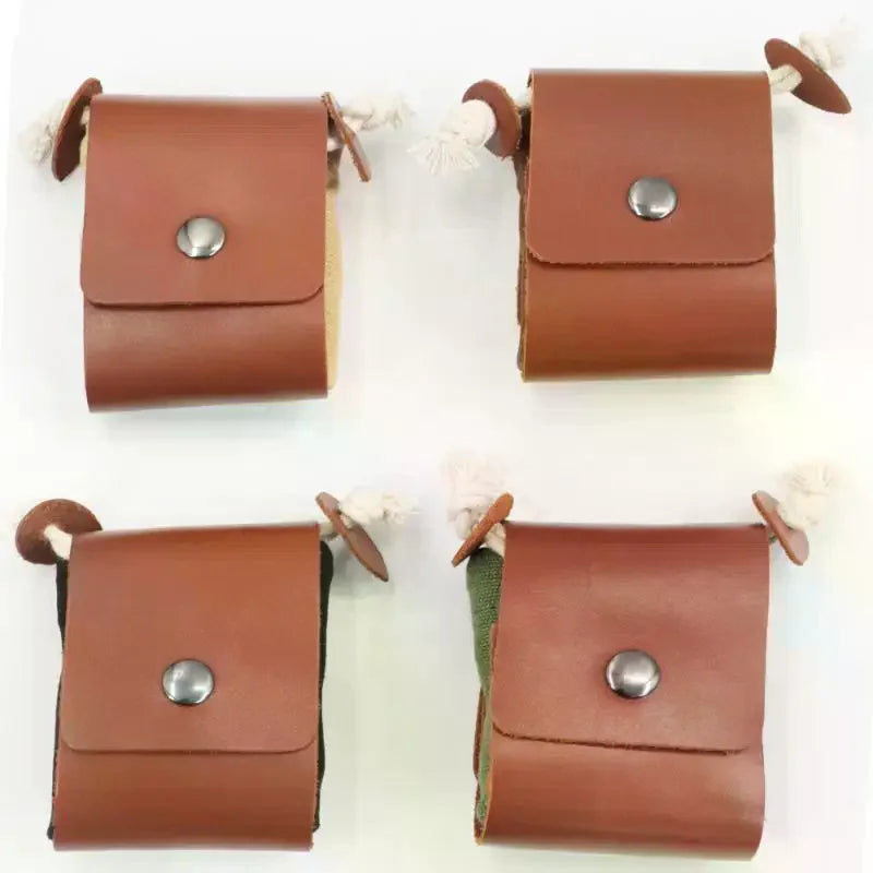 Portable Outdoor Waist Bag Wear-resistant PU Leather Foldable Hanging Storage Pouch for Cycling Running Camping Use Oasis Select