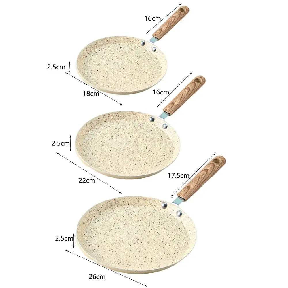 Non-Stick Crepe Pan Aluminum Wooden Handle | 6, 8 & 10 Inch Crepe & Omelet Pan Oasis Select