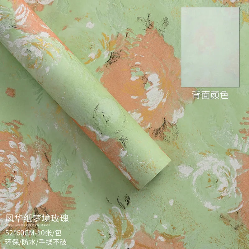 60cm*52cm Oil Painting Wrapper Paper New Dream Back Garden Thickened Waterproof Paper Flower Shop Materials Oasis Select Dark Green