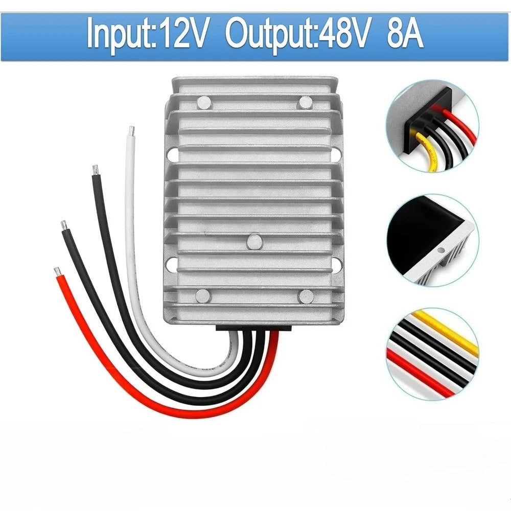 DC 12V Step up to 48V 8A-25A Converter Voltage Converter 48Volt Regulator Waterproof DC/DC Boost Transformer Power Supply Oasis Select