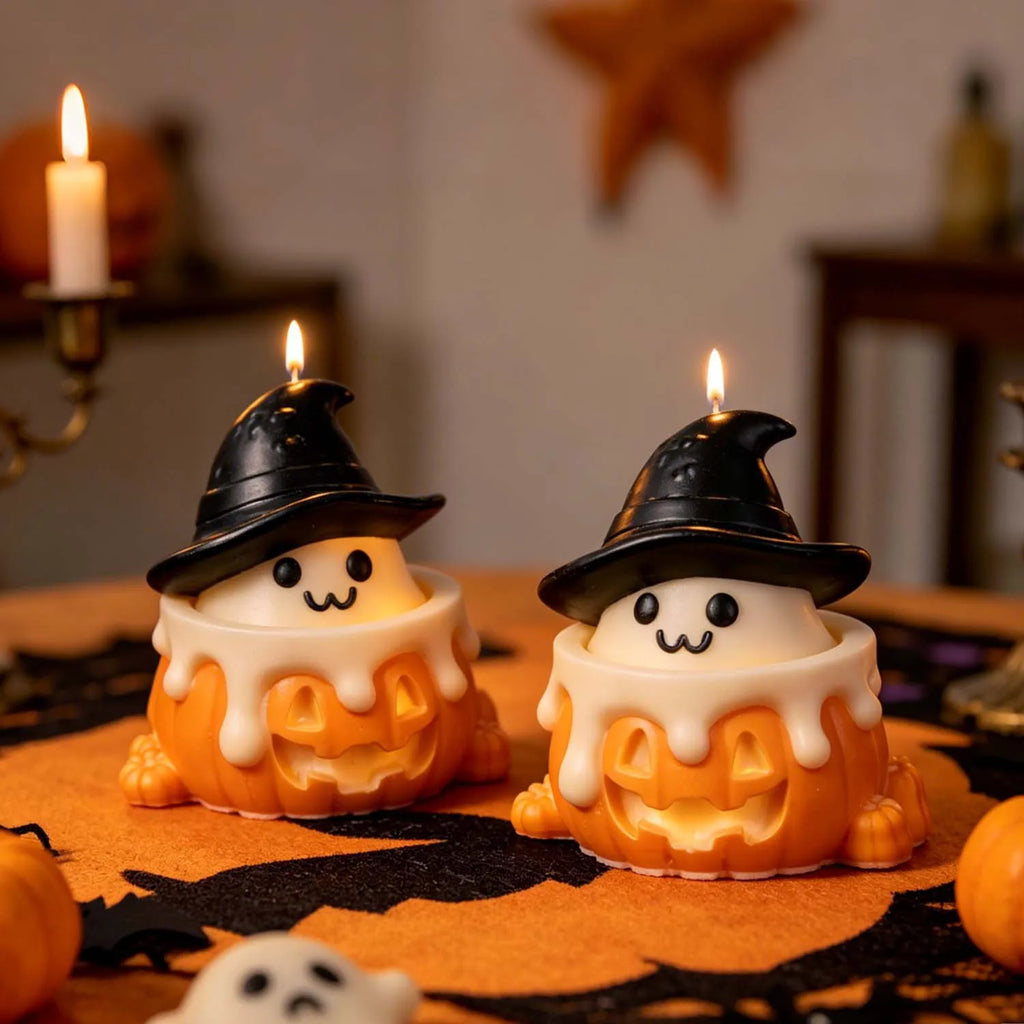 3D Ghost Pumpkin Silicone Mold DIY Candle Making Mould Epoxy Resin Cement Planter Molds Halloween Home Party Decor Oasis Select