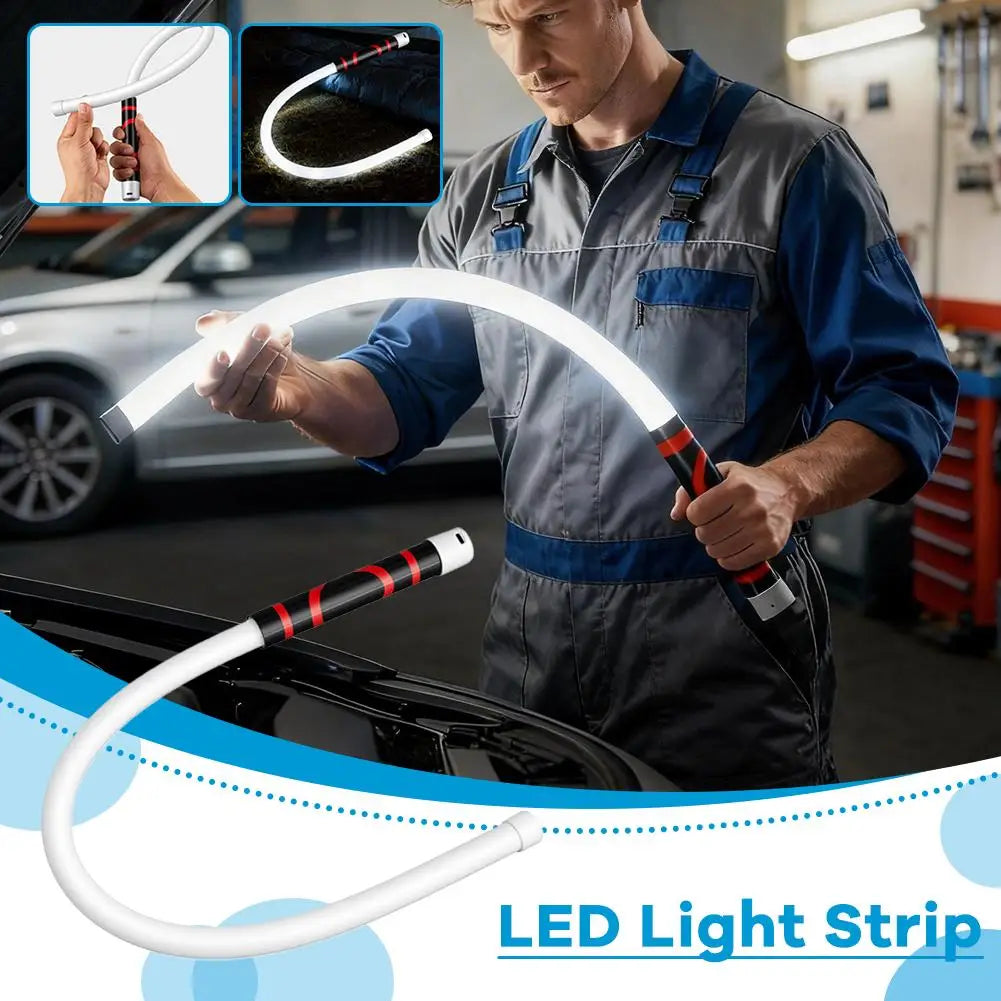 73cm Flexible Silicone LED Work Light Rechargeable High Brightness Flashlight Stick Long Battery Life for Car Repair Inspection Oasis Select
