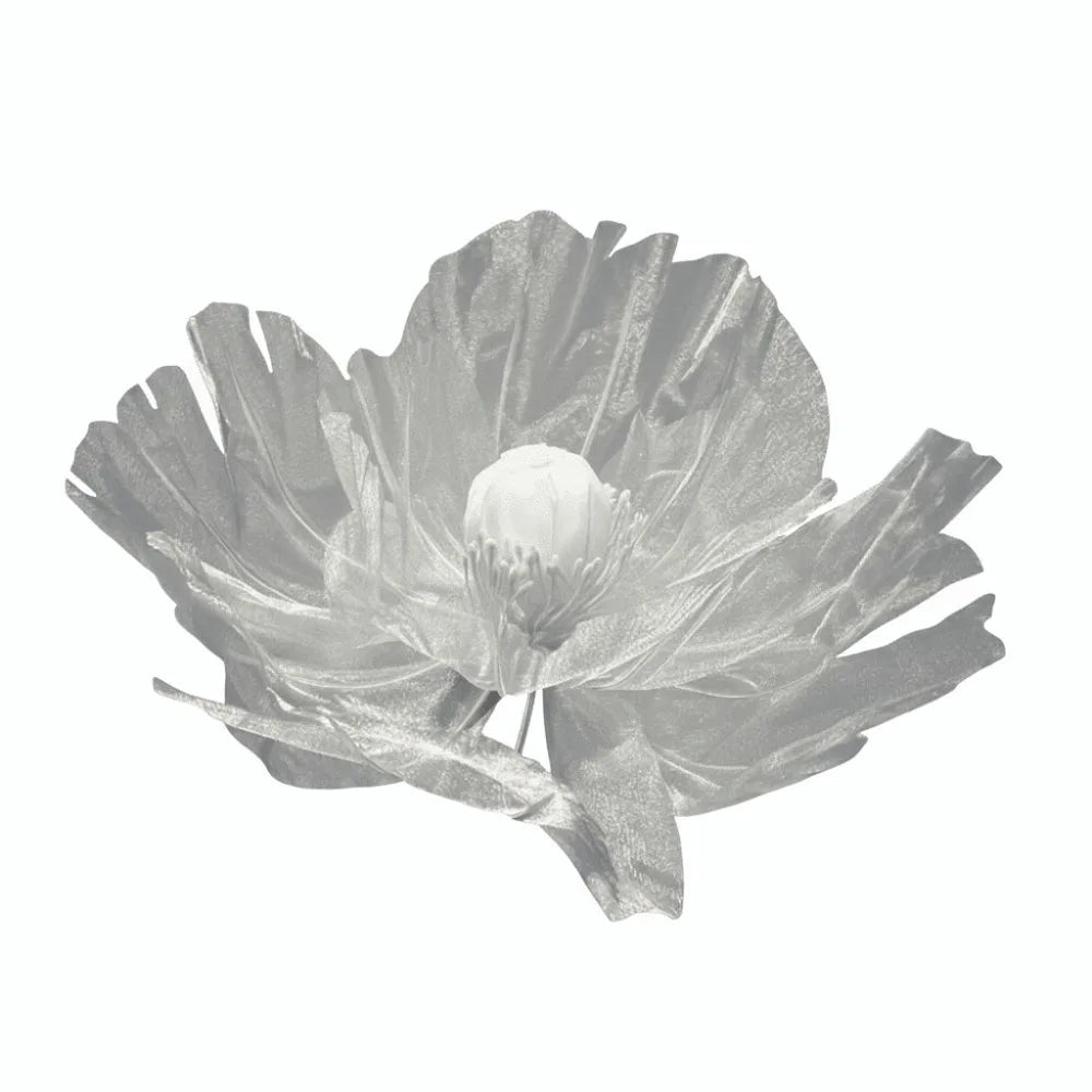 Single Flower Head Simulated Flower Silk Mesh Yarn Beautiful Decoration Silk Screen Flower Stand Props Large Poppy Oasis Select White