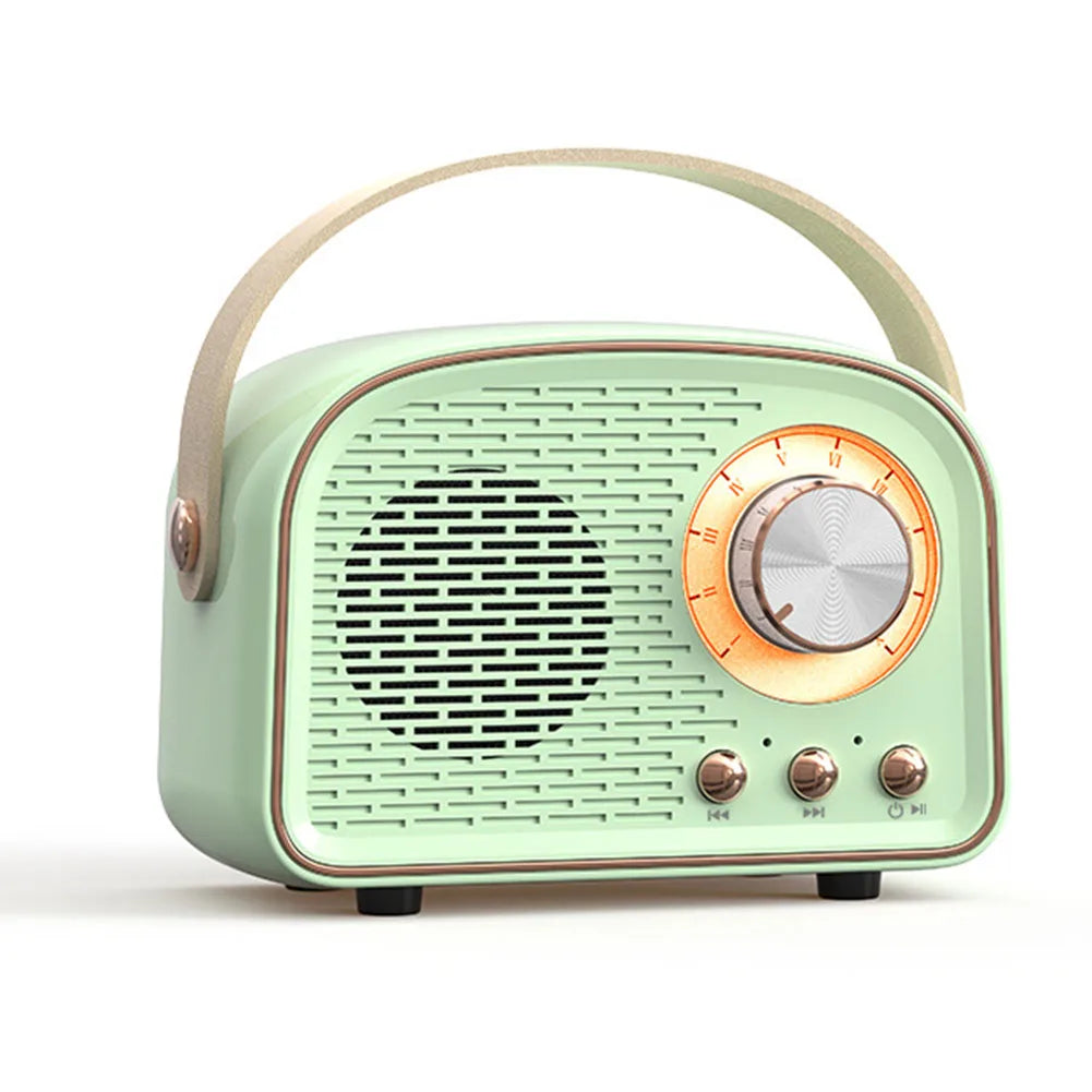 Portable Retro Wireless Speaker Bluetooth-compatible Cute Loudspeaker With FM Radio Speaker Music Stereo Sound Oasis Select Green