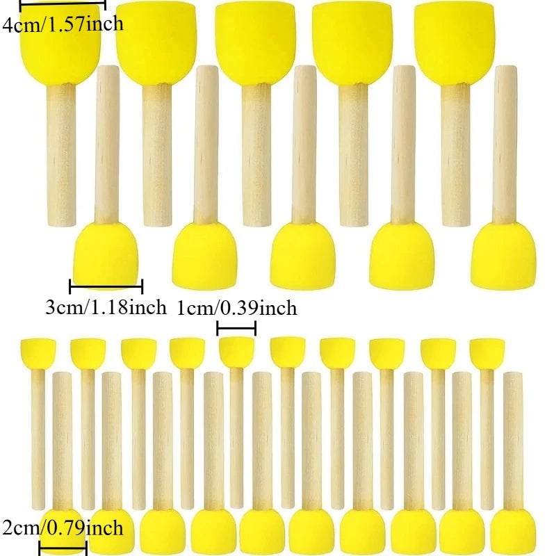 4 Size Round Foam Sponge Set Reusable Paint Sponges Multi-use Art Tools for Acrylic Watercolor Kid Craft Creation Oasis Select 30PCS