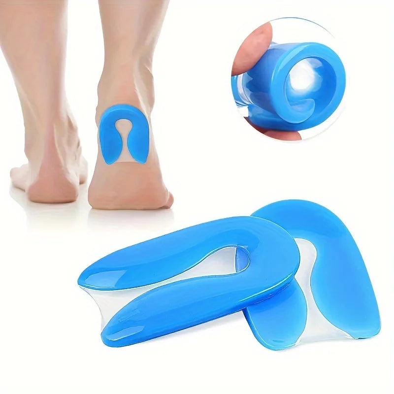 1Pairs U-shaped bone spurs heel pad silicone soft shock-absorbing heel insole relieves heel inflammation heel pad Oasis Select