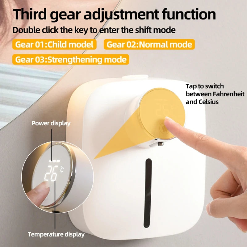 Hot Soap Dispenser Automatic Wall-mounted Rechargeable Temperature Display Liquid Foam Soap Dispensers Hand Sanitizer Machine Oasis Select