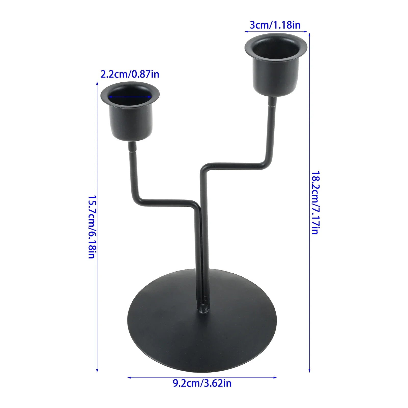 Fits for Decorating Candlelight Dinners,Weddings Nordic Style Interior Decoration Art 1Pc Gold 2-head Tree Branch Candlestick Oasis Select Black