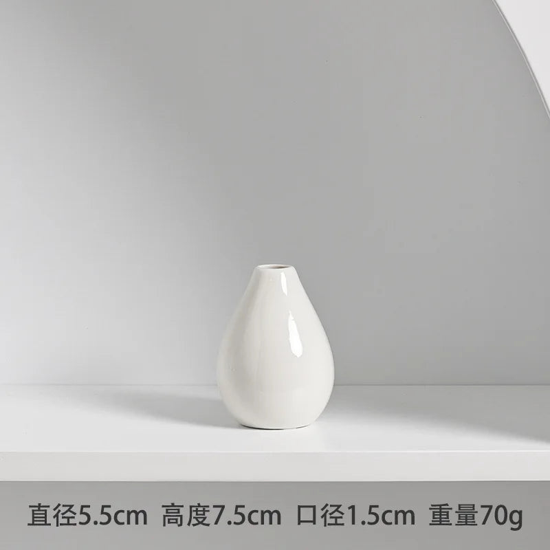 Vases, Nordic Decorative Items, Living Room Flower Arrangements, Small Ceramic Vases, Simple and Modern Home Decoration Vases Oasis Select chubby white