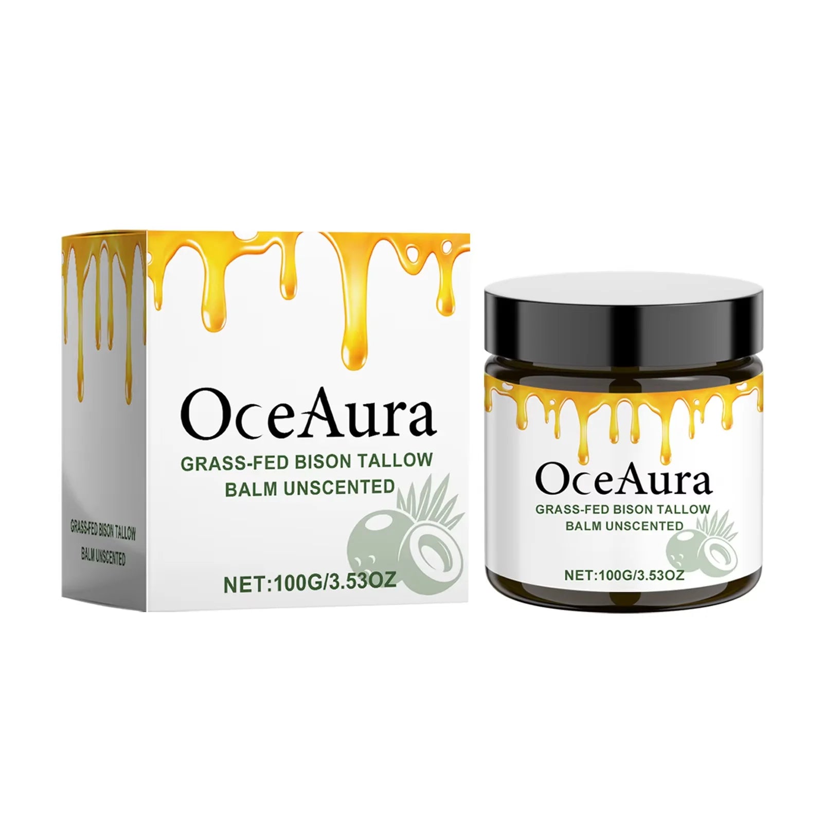 OceAura Organic Tallow Balm Face Cream – Collagen Moisturizer Tallow Balm Face Cream Oasis Select 100g Boxed