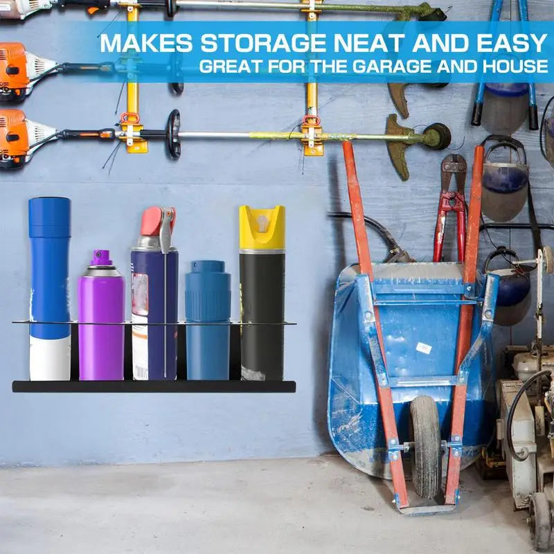 Spray Paint Organizer Lube Can Storage Rack 5 Can Holes Shelf Steel Aerosol Spray Can Rack Organizer Aerosol Spray Bottle Holder Oasis Select