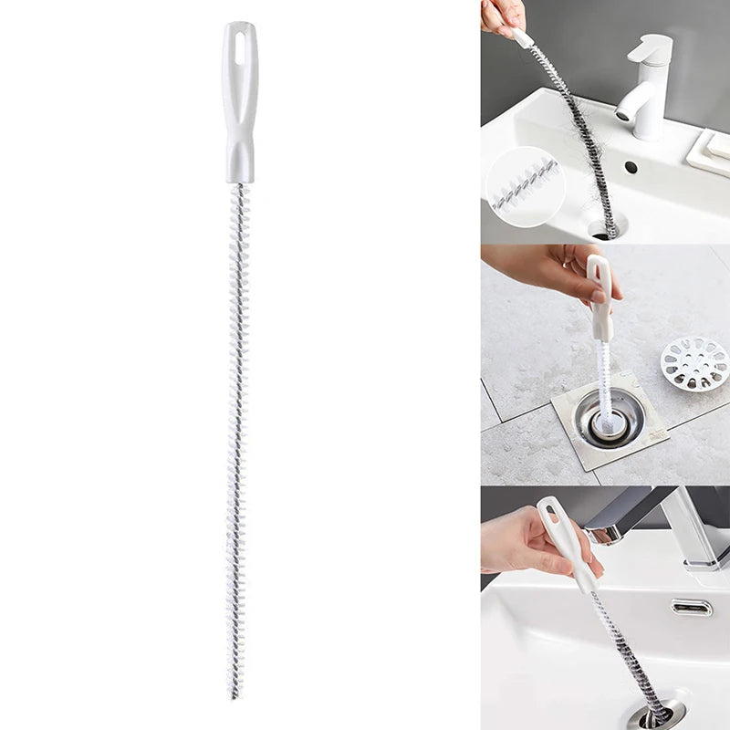 Super Long Flexible Drain Cleaner Pipe Dredging Brush - Bathroom Hair Sewer Sink Cleaning Tool Clog Plug Hole Remover Oasis Select