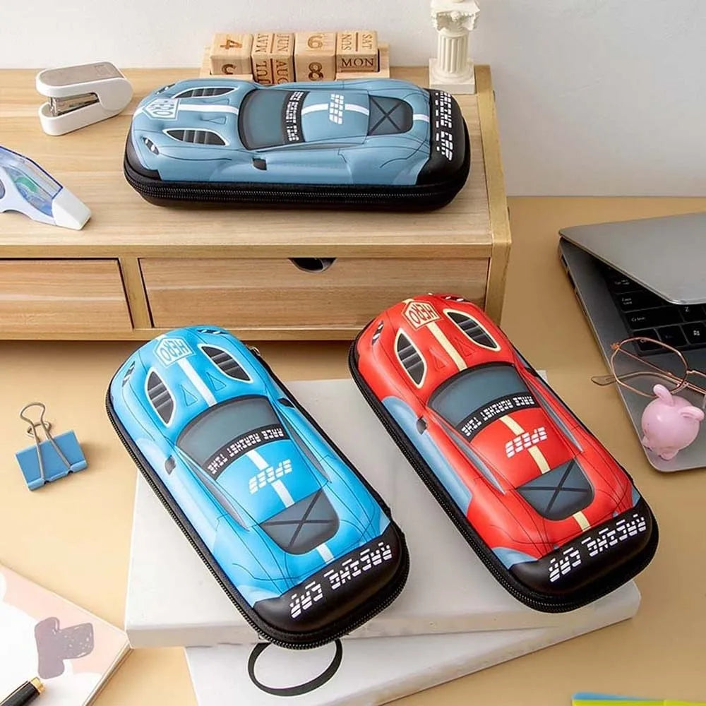 Cartoon 3D Car Pen Organizer EVA Pressure-resistant Drop-proof Storage Pen Pocket Large Capacity Waterproof Pencil Case Oasis Select