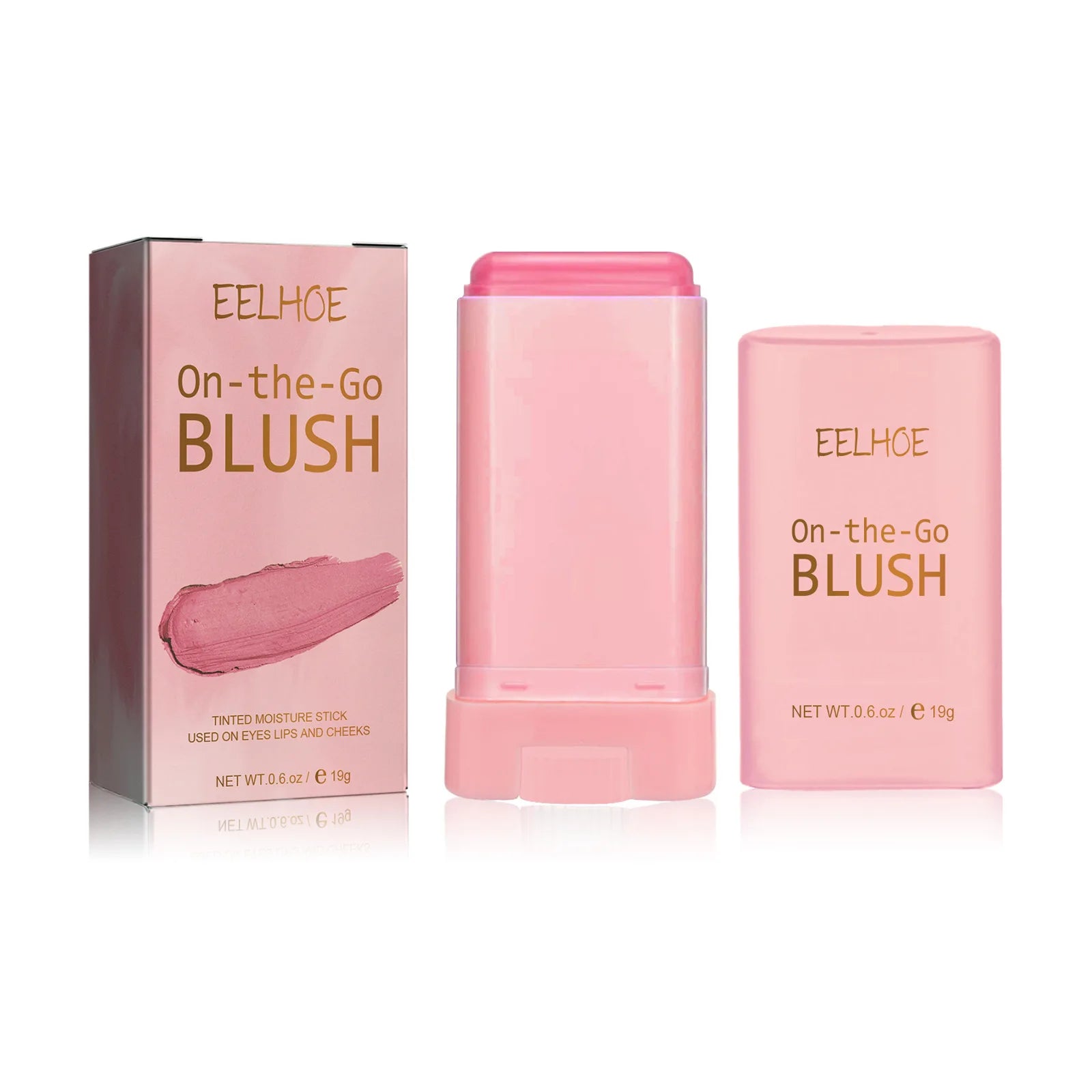 EELHOE Cream Blush Stick – Cheek Tint, Contour & Eye Shadow Cream Blush Stick Oasis Select Pink Boxed