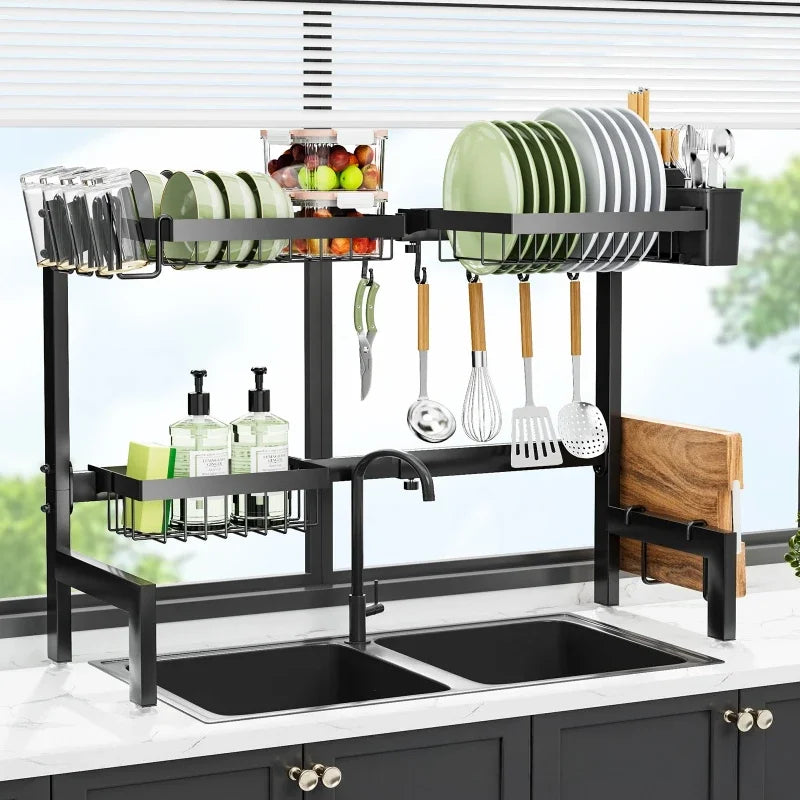 Kitchen Shelf Sink Bowl Rack Tableware Drain Rack Multifunctional Household Dishwasher Kitchen Utensils Dish Storage Rack Oasis Select