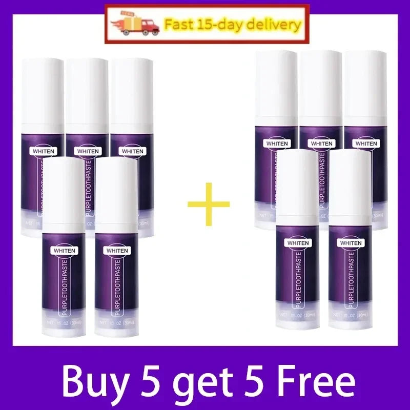 V34 Purple Whitening Toothpaste – Stain Removal & Fresh Breath