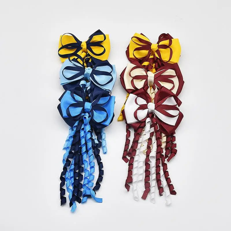 Festival Bow Hair Clips – Curly Ribbon Tassel Hairpins for Girls Hair Bow Clip Oasis Select